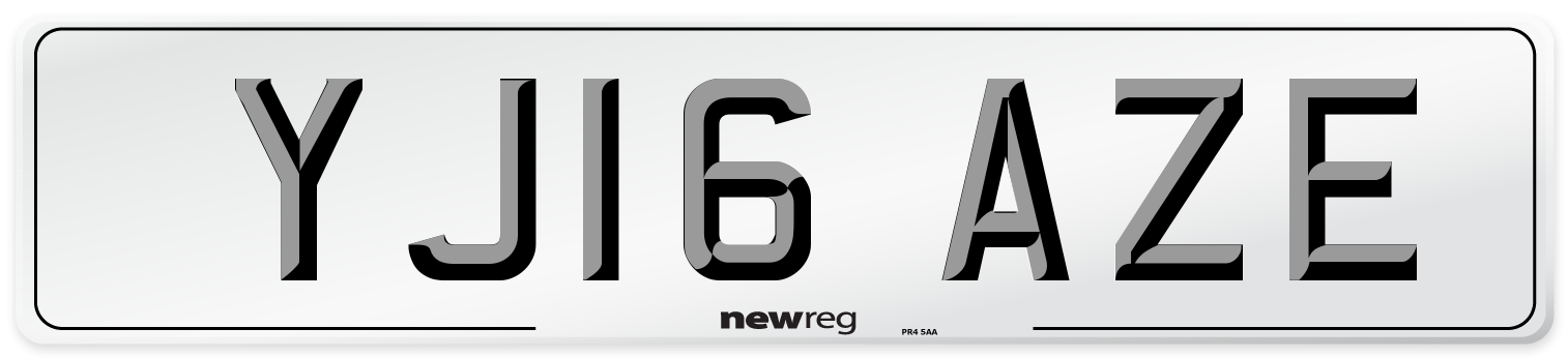 YJ16 AZE Number Plate from New Reg